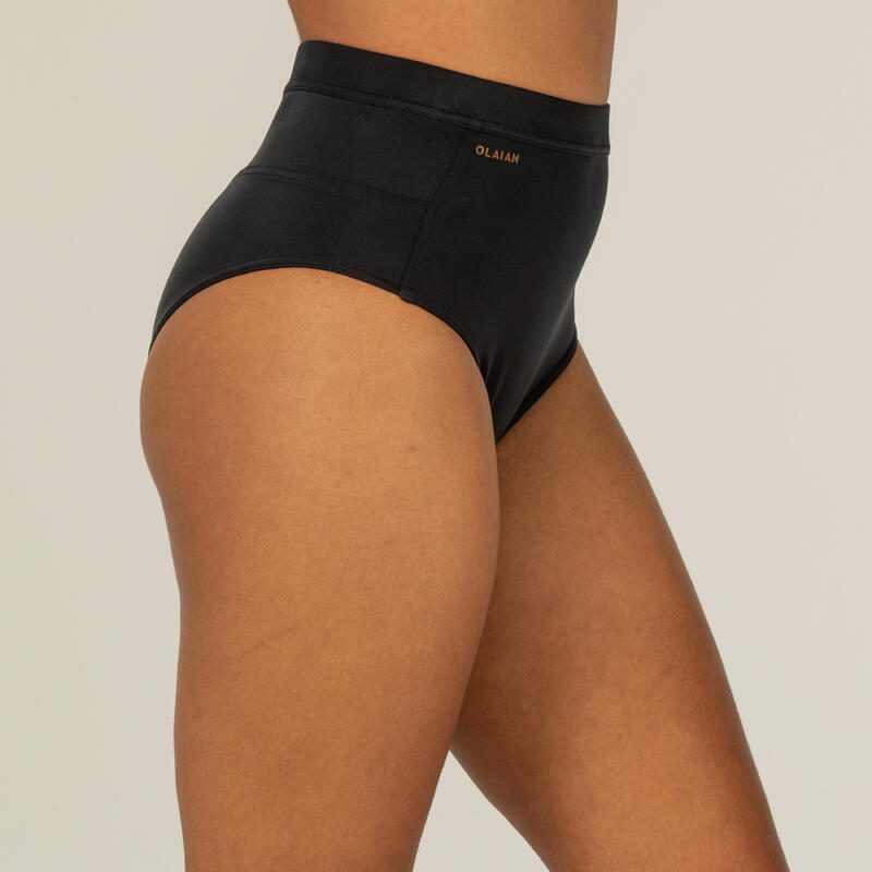 Cueca de bikini para mulher com cintura subida - Rosa preto