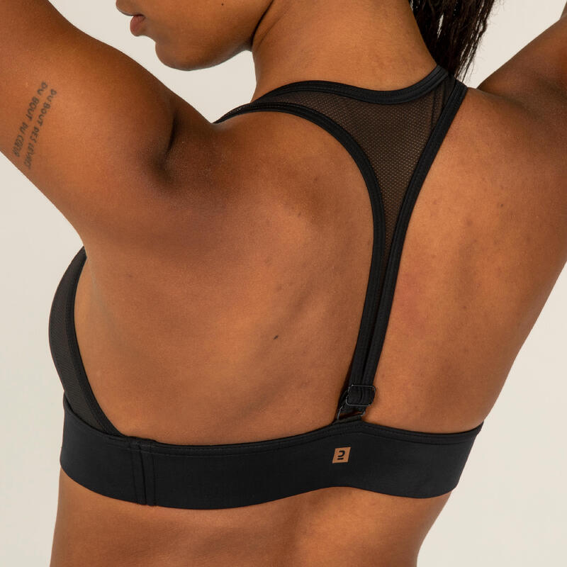 HAUT DE MAILLOT DE BAIN BRASSIÈRE DE SURF FEMME DOS RÉGLABLE ISA NOIRE