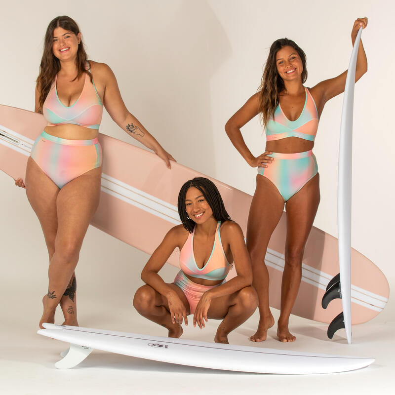 Bikinitop voor surfen dames Ana Blur roze