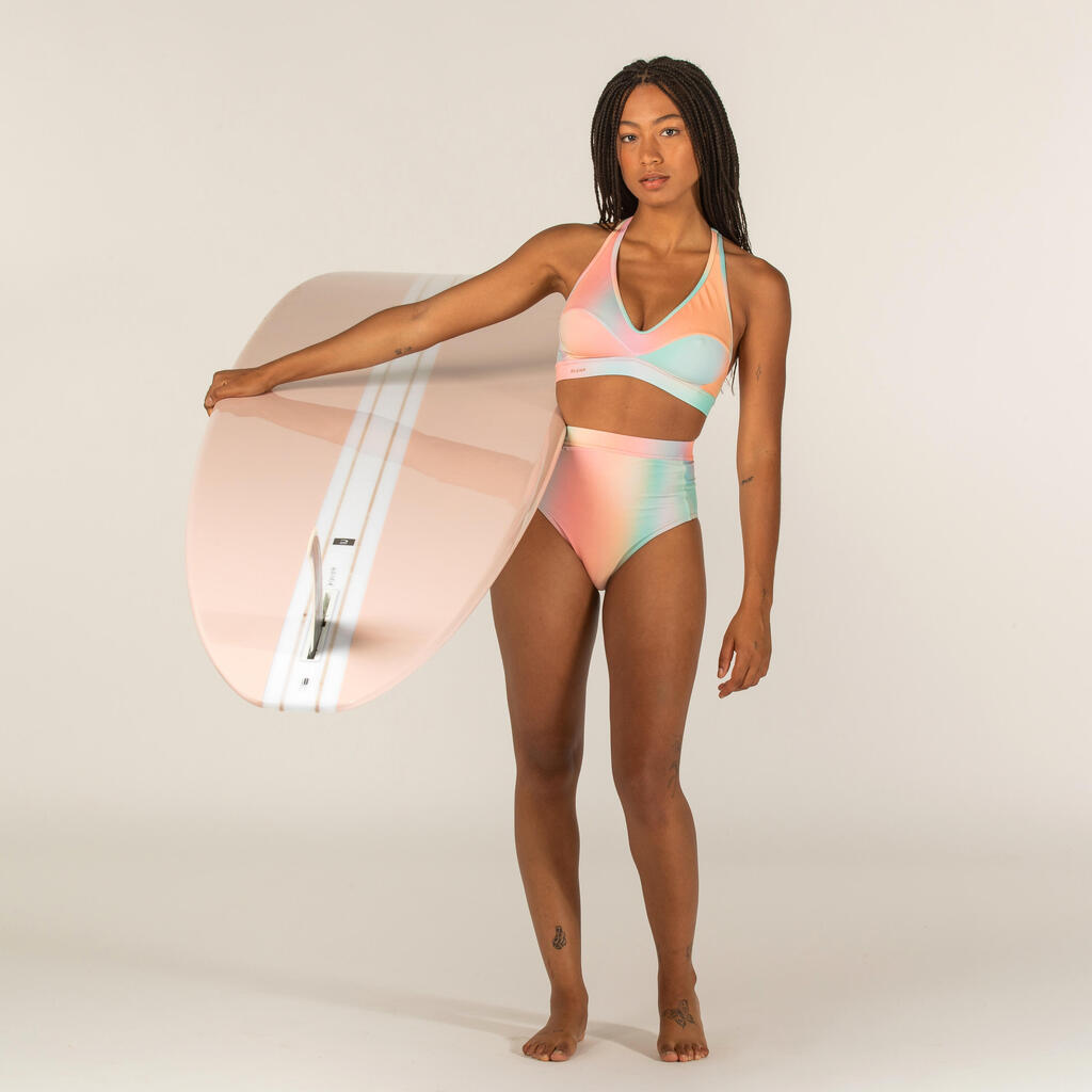 Bikini-Oberteil Damen Bustier Surfen - Ana blur pink