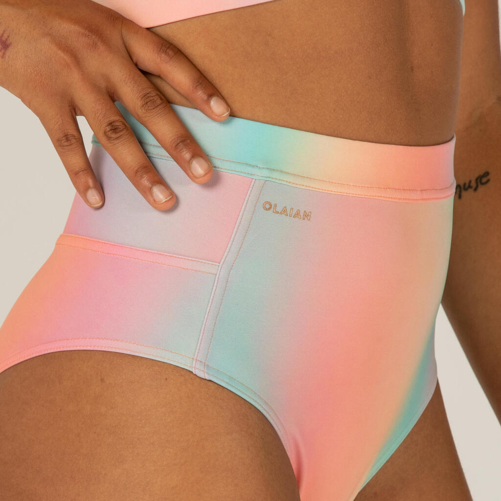 Women's high-waist Briefs ROSA BLUR PINK, ideal for surfing