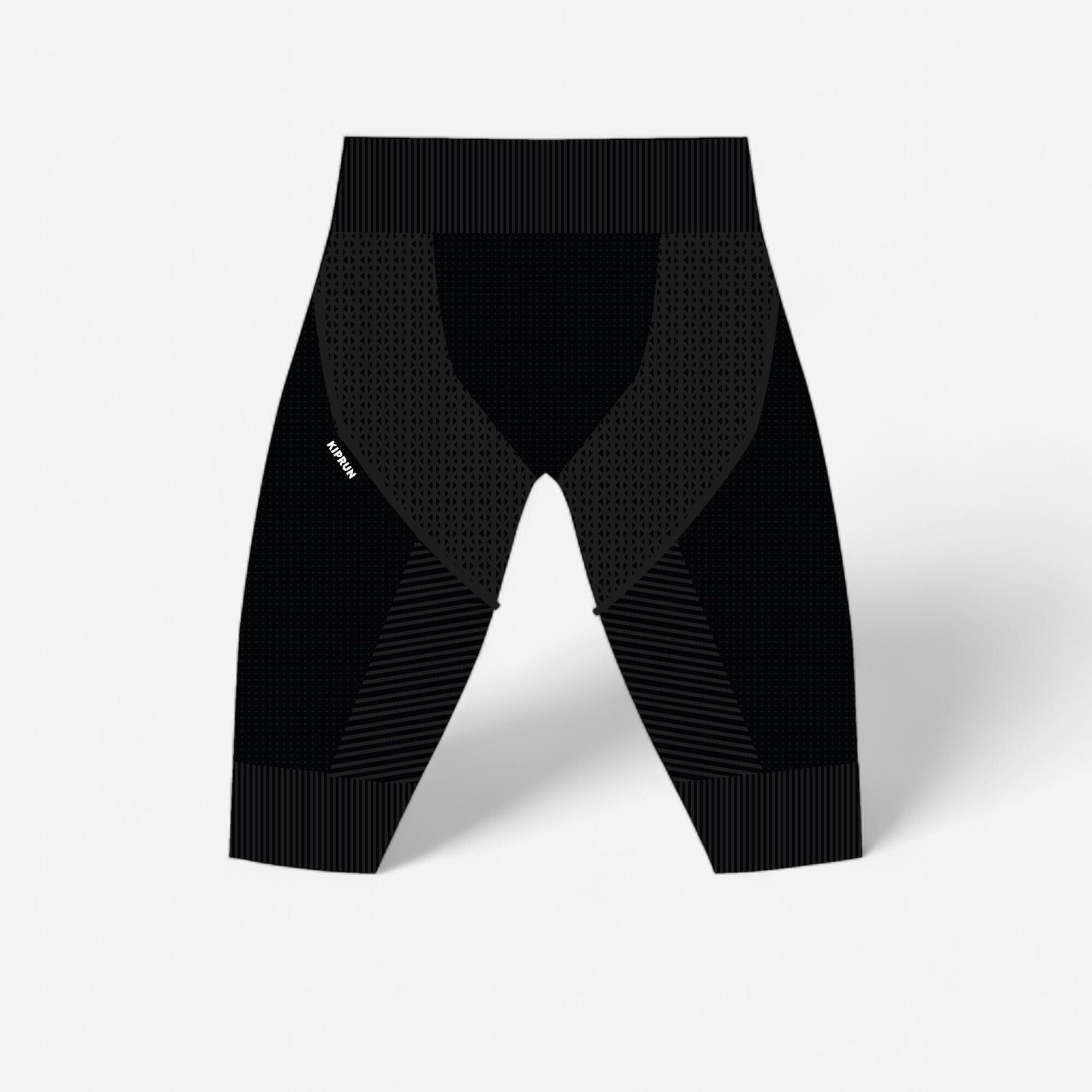 KIPRUN PANTALONCINI DA CORSA / TRAIL SENZA CUCITURE DA UOMO, NERO