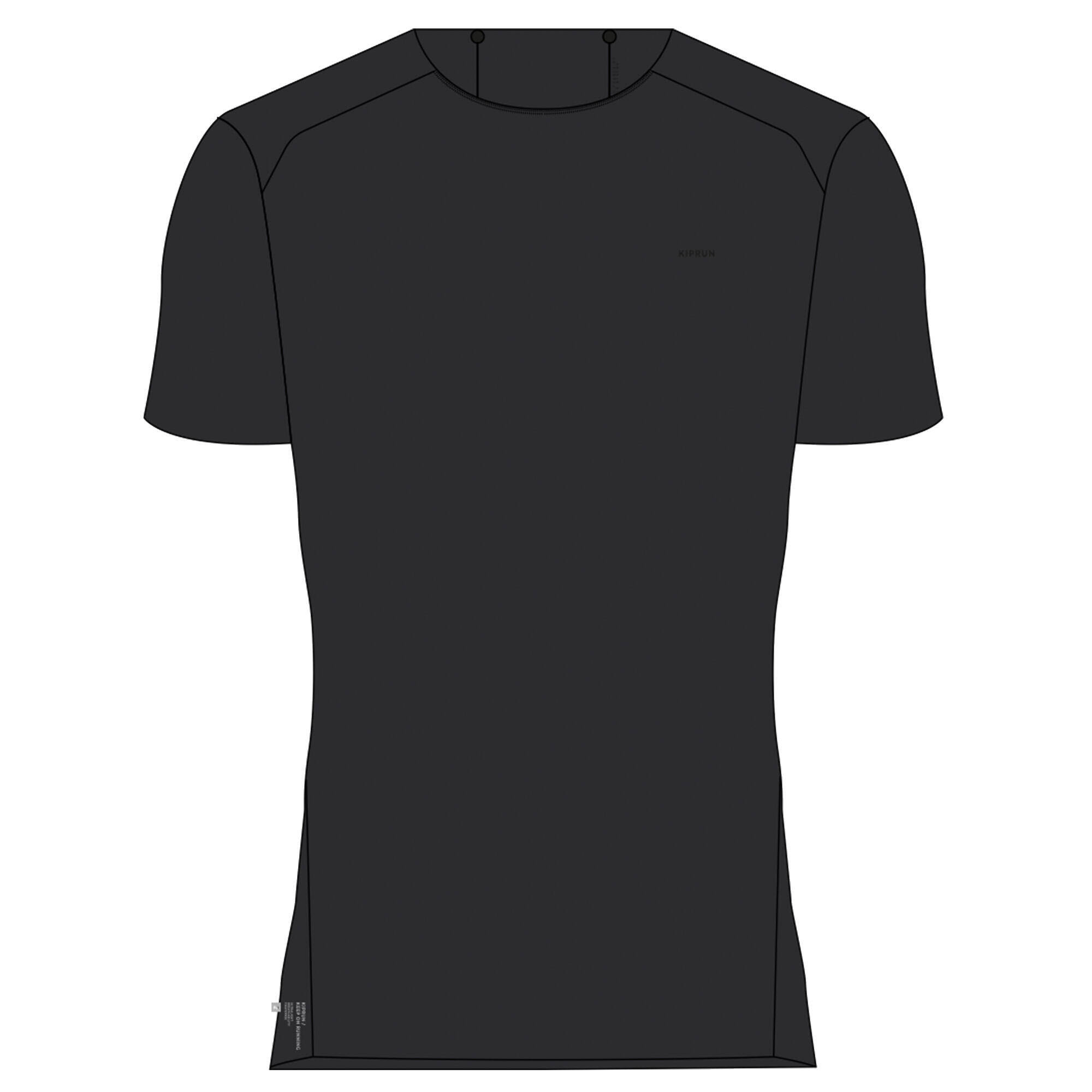 Men's Running Breathable T-Shirt Run900- Smoked Black -  1