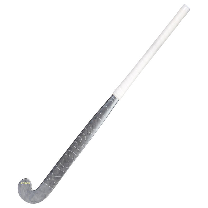 Stick de hockey sobre hierba adulto experto low bow 95 % carbono FH995 gris amarillo