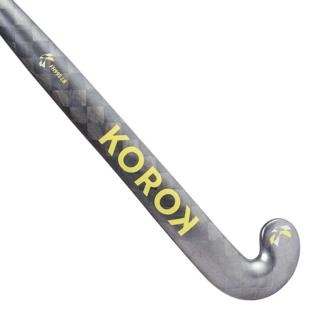 Adult Advanced 95% Carbon Low Bow Field Hockey Stick FH995 - Grey/Yellow