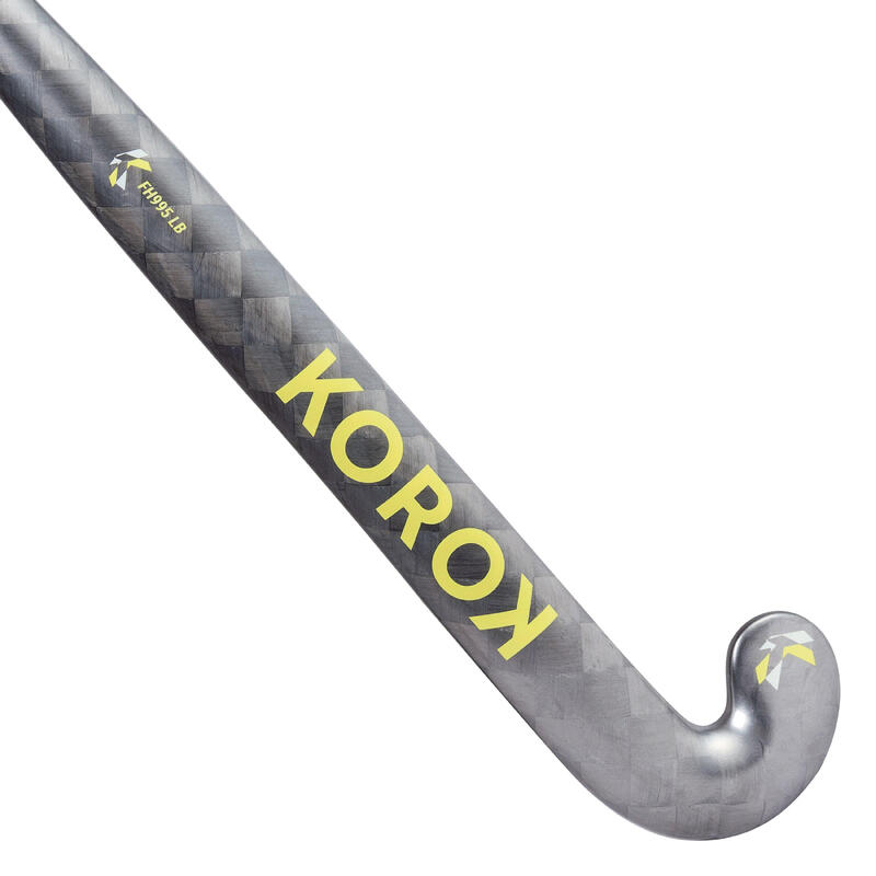 Stick de hockey sobre hierba adulto experto low bow 95 % carbono FH995 gris amarillo