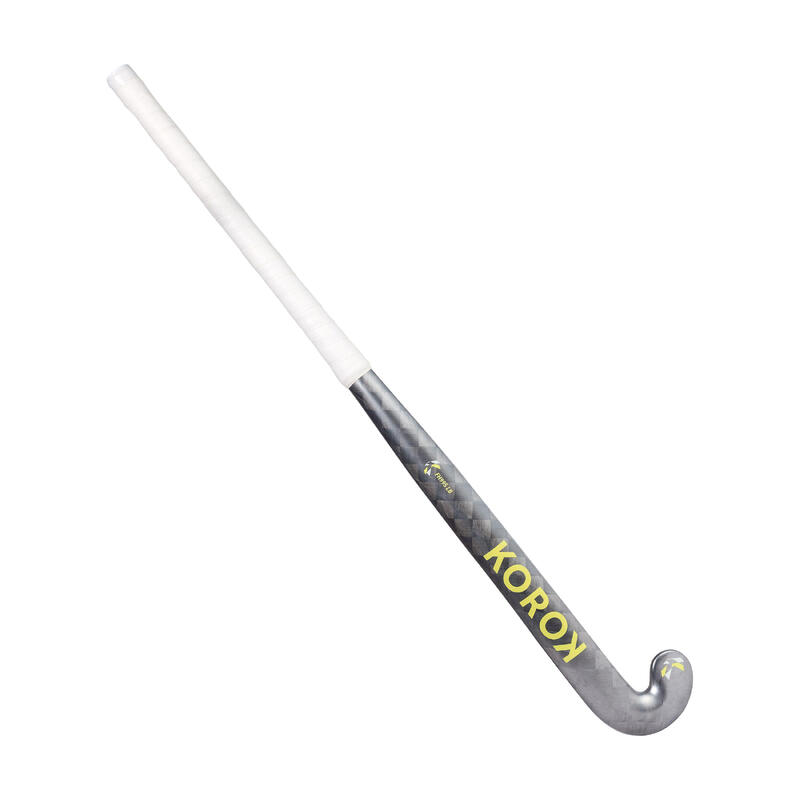 Stick de hockey sobre hierba adulto experto low bow 95 % carbono FH995 gris amarillo