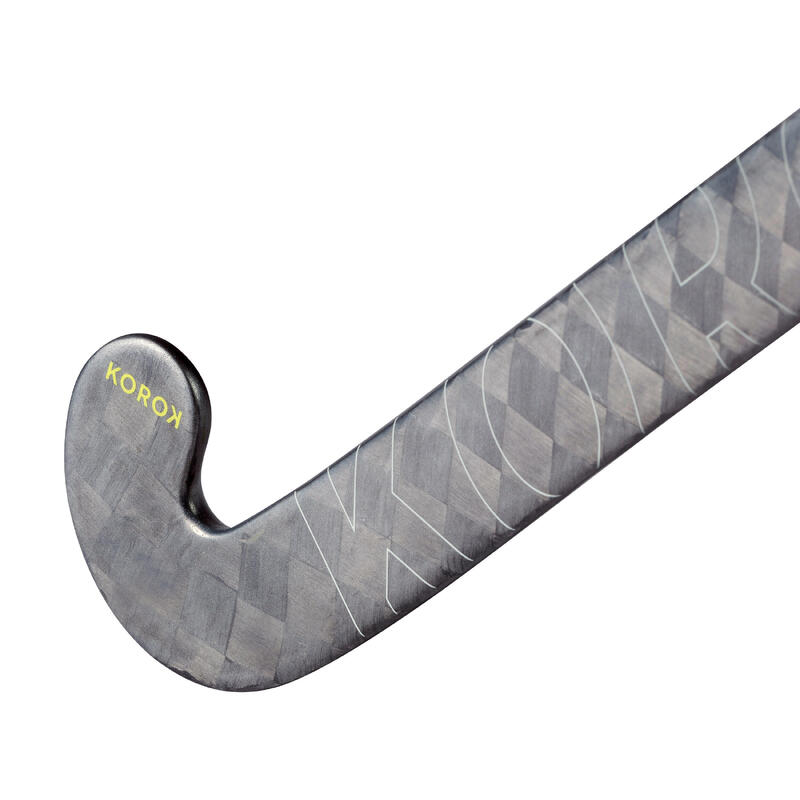 Stick de hockey sur gazon adulte expert low bow 95% carbone FH995 gris jaune