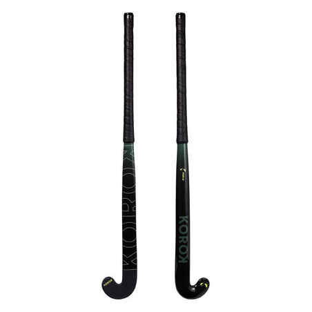 Adult Intermediate 60% Carbon Low Bow Field Hockey Stick FH560 - Black/Khaki