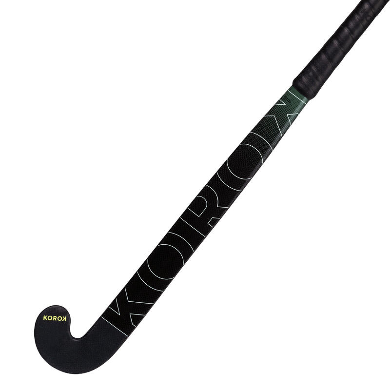 Stick hockey sobre hierba adulto perfeccionamiento low bow 60 % carbono FH560 negro caqui