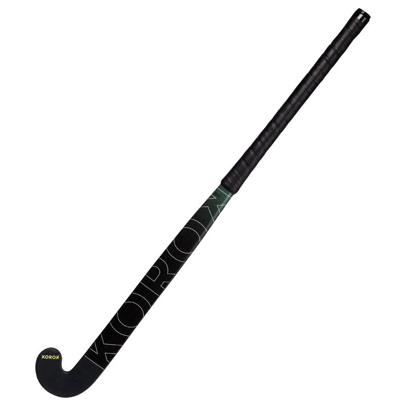 Hockeystick voor gevorderde volwassenen low bow 60% carbon FH560 zwart kaki