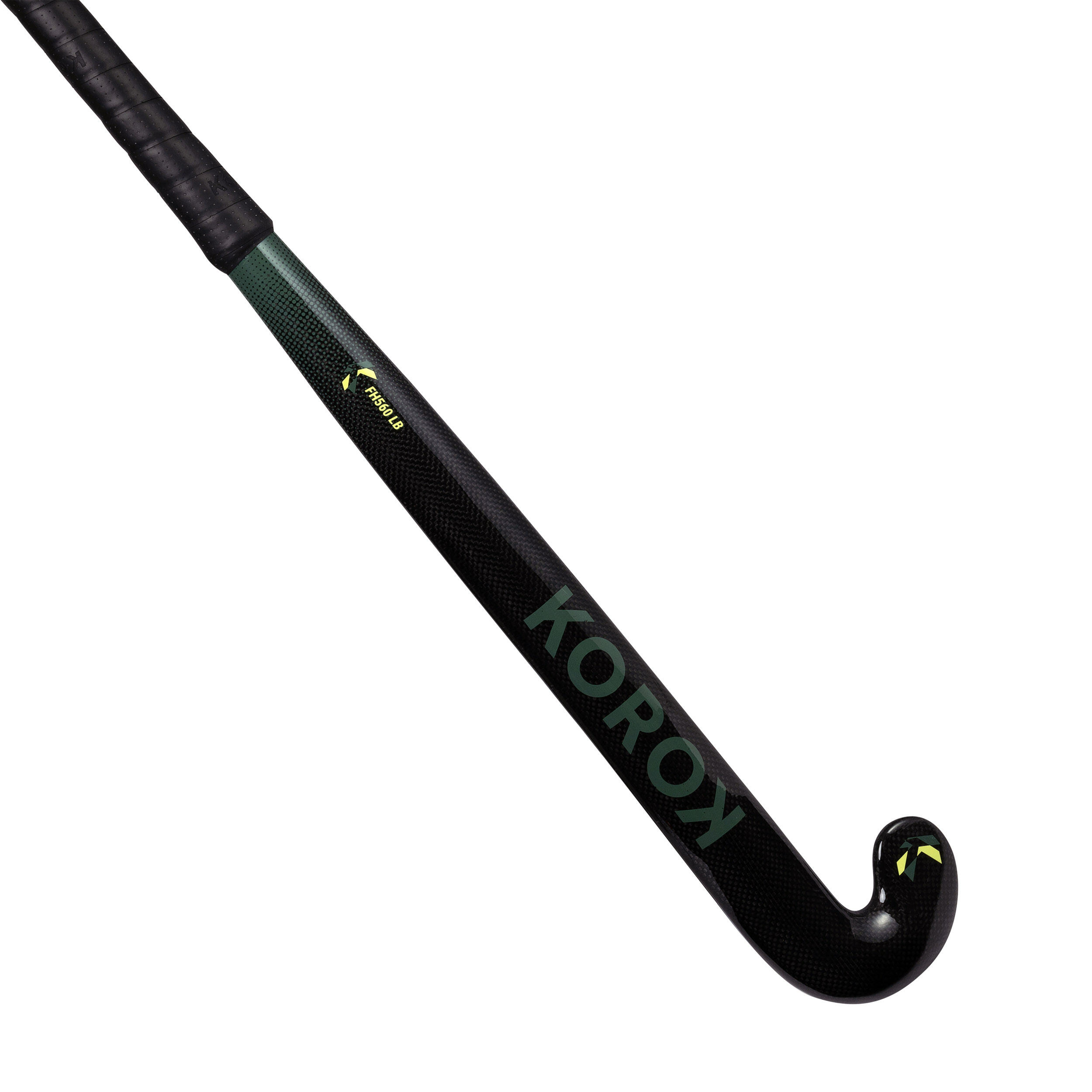 KOROK Adult Intermediate 60% Carbon Low Bow Field Hockey Stick FH560 - Black/Khaki
