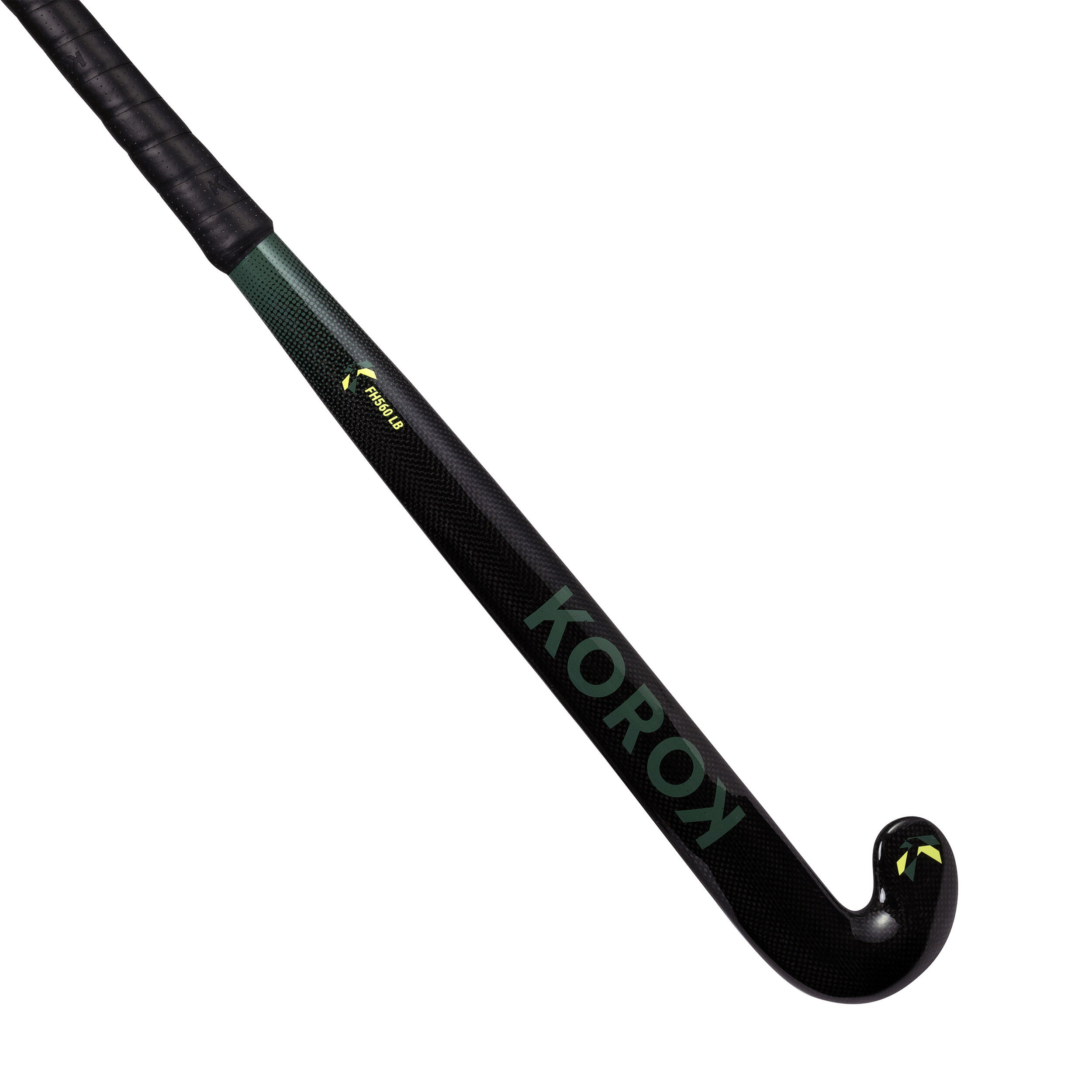 Feldhockeyschläger Damen/Herren Fortgeschrittene Low Bow 60 % Carbon FH560 schwarz/khaki