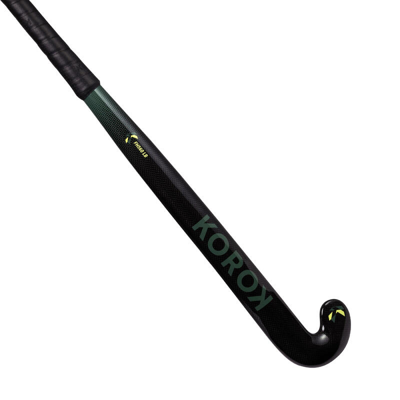 Feldhockeyschläger Damen/Herren Fortgeschrittene Low Bow 60 % Carbon FH560 schwarz/khaki 