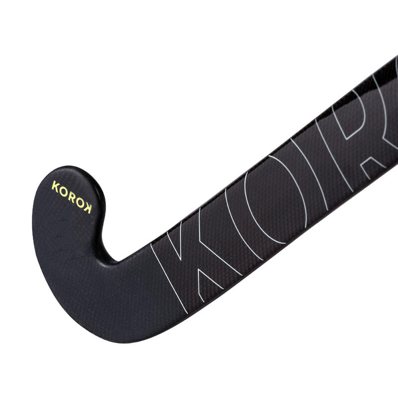 Hockeystick voor gevorderde volwassenen low bow 60% carbon FH560 zwart kaki