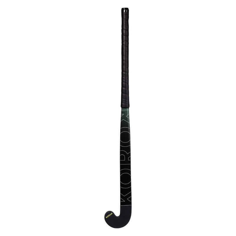 Hockeystick voor gevorderde volwassenen low bow 60% carbon FH560 zwart kaki