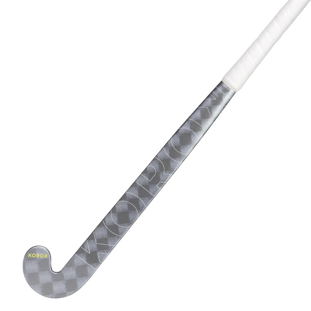 Kids' 20% Carbon Low Bow Field Hockey Stick FH920 - Grey/Yellow