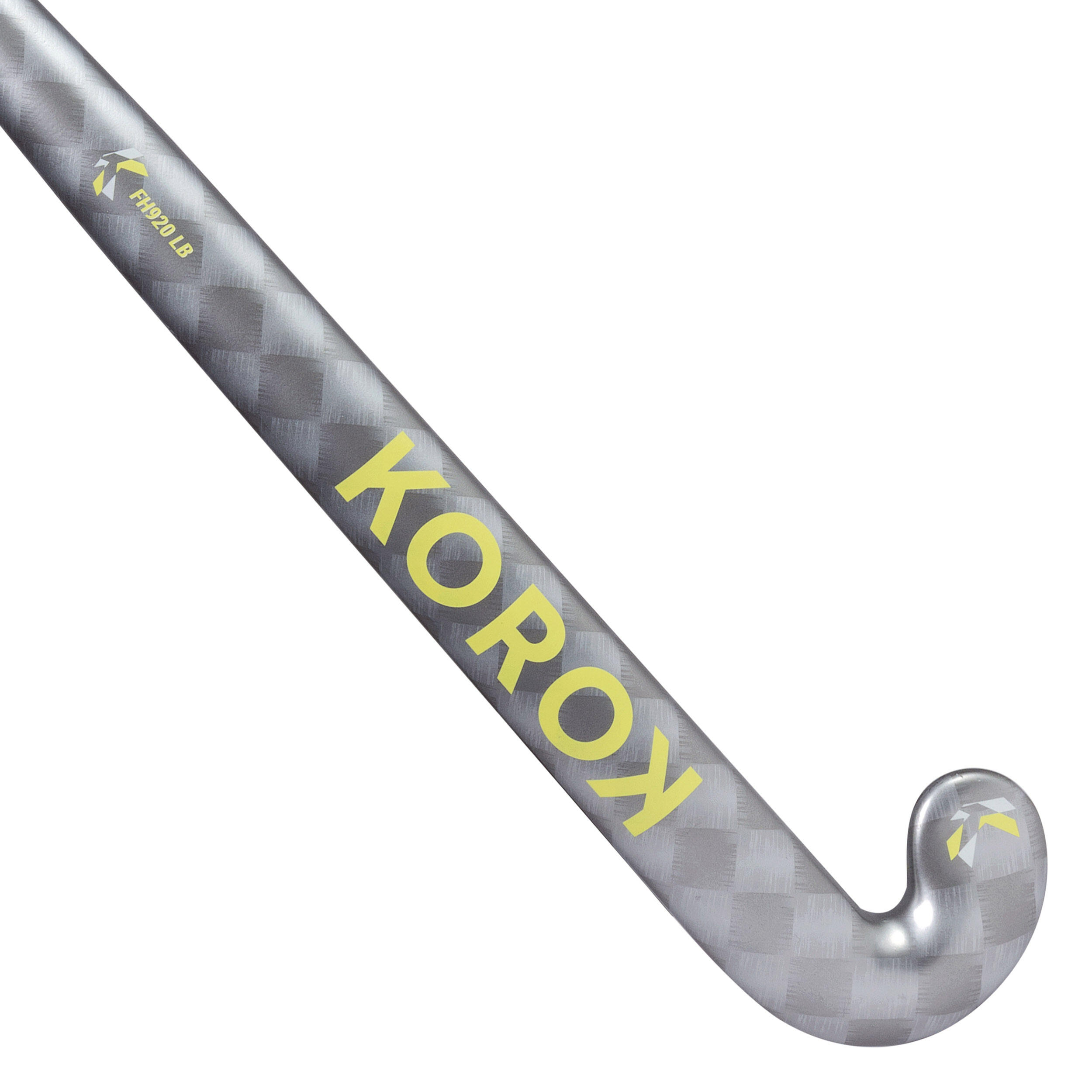 Kids' 20% Carbon Low Bow Field Hockey Stick FH920 - Grey/Yellow 9/12