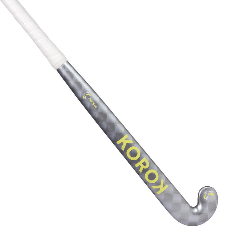 FH920 Hockeystick kind low bow, 20% carbon grijs/geel
