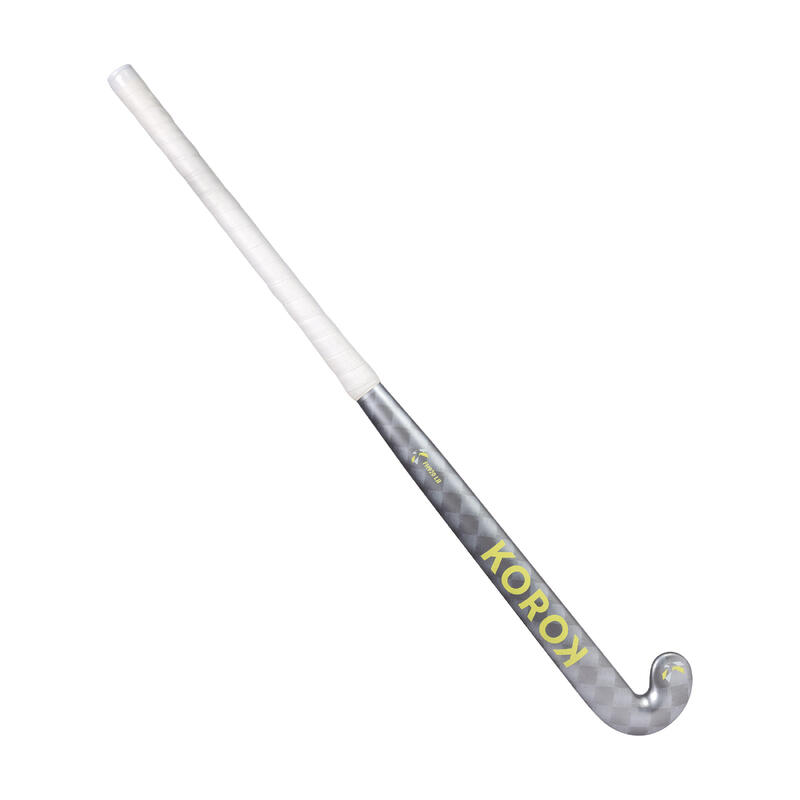 Hockeystick voor junioren low bow 20% carbon FH920 grijs geel