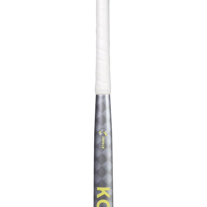 Hockeystick voor junioren low bow 20% carbon FH920 grijs geel