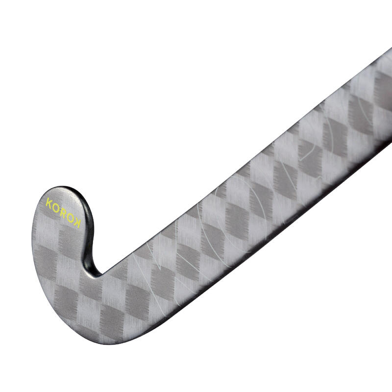 Hockeystick voor junioren low bow 20% carbon FH920 grijs geel
