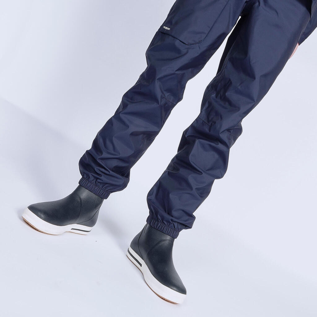 KIDS' RAIN OVERTROUSERS SAILING 100 - NAVY BLUE