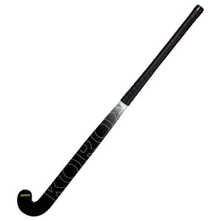 Stick de hockey sobre hierba adulto iniciación fibra de vidrio midbow FH100 negro blanco