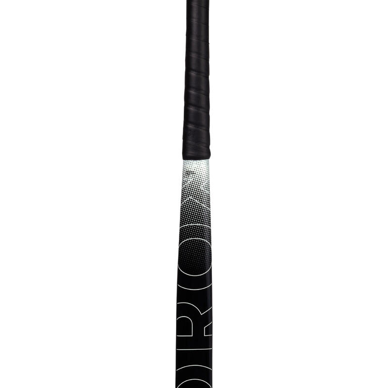 Hockeystick voor beginnende volwassenen mid bow glasvezel FH100 zwart wit