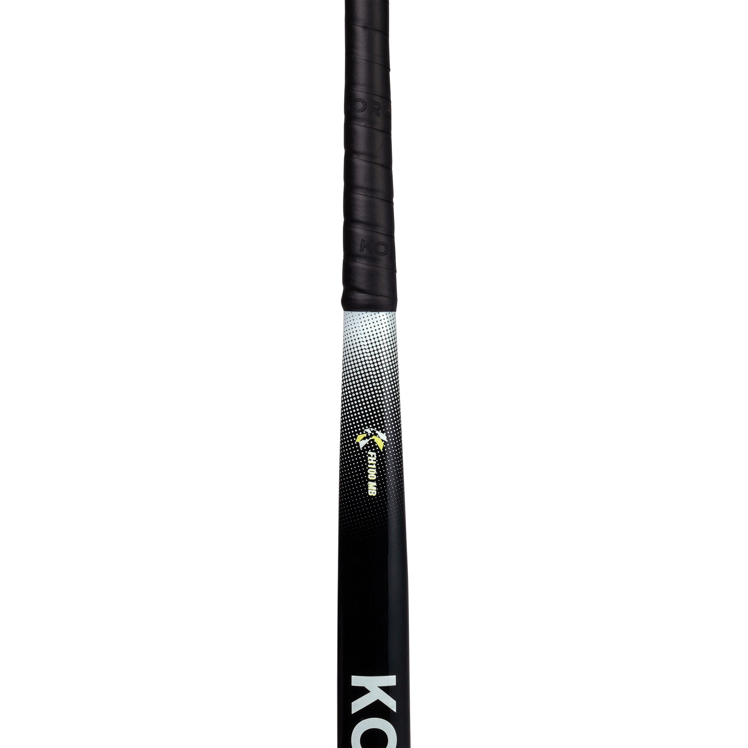 Adult Beginner Mid Bow Fibreglass Field Hockey Stick FH100 - Black/White 8/9