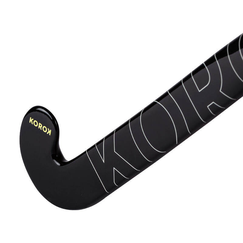 Feldhockeyschläger Damen/Herren Einsteiger Glasfaser Mid Bow FH100 schwarz/weiss