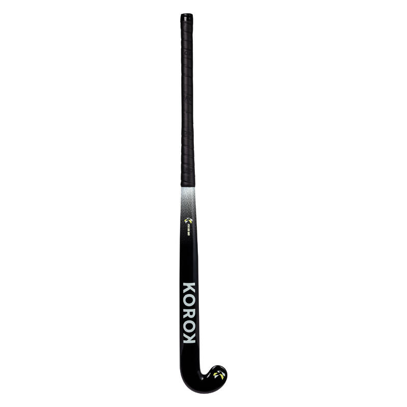 Hockeystick voor beginnende volwassenen mid bow glasvezel FH100 zwart wit