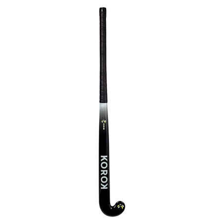 Stick de hockey sobre hierba adulto iniciación fibra de vidrio midbow FH100 negro blanco