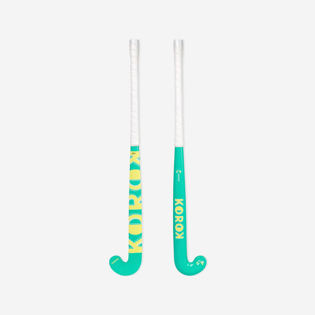 Kids' Beginner/Occasional Field Hockey Wooden Stick FH100 - Green/Yellow