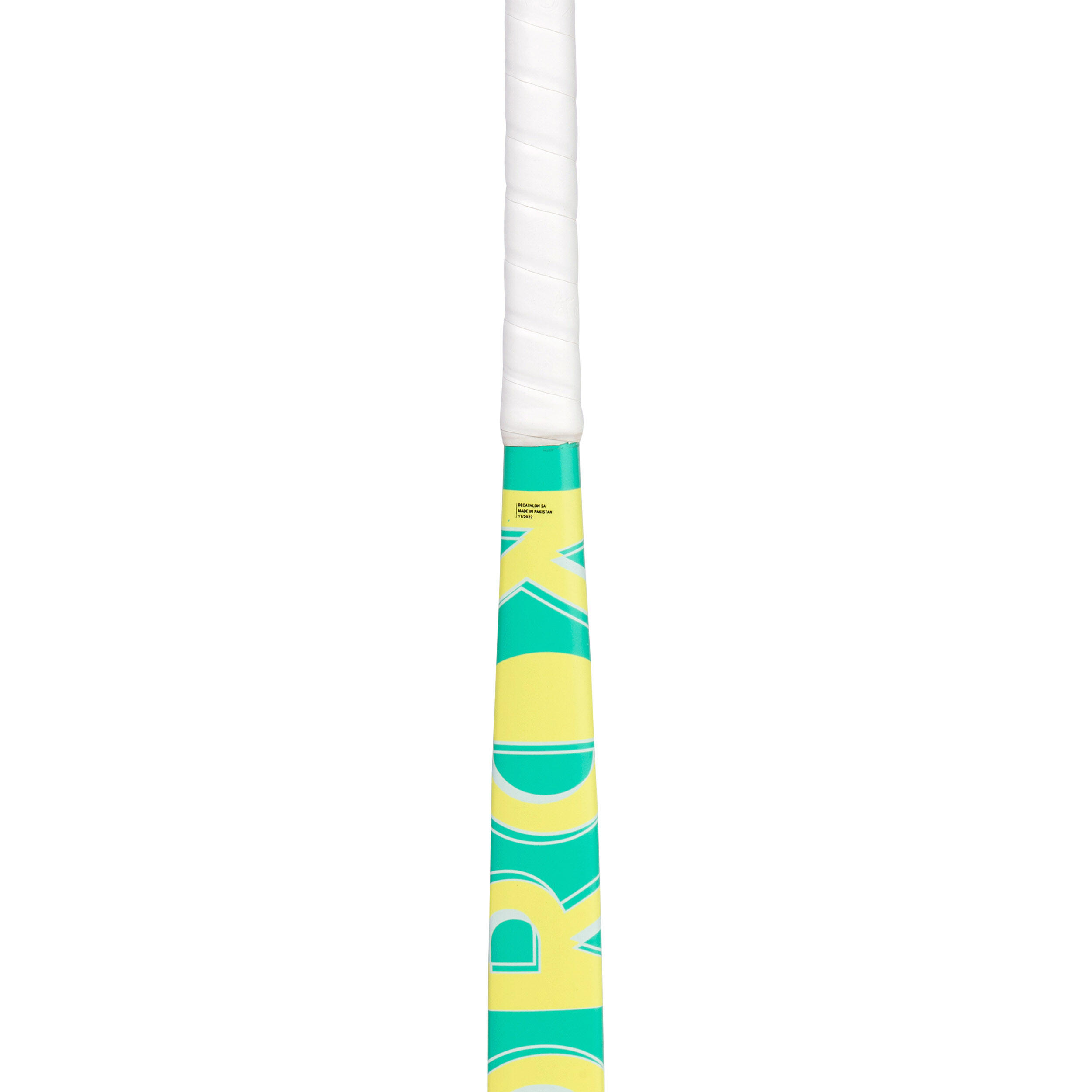 Kids' Beginner/Occasional Field Hockey Wooden Stick FH100 - Green/Yellow 11/12