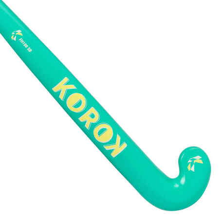 Kids' Beginner/Occasional Field Hockey Wooden Stick FH100 - Green/Yellow