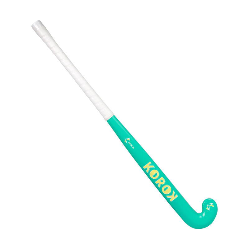 Stick de hockey enfant débutant occasionnel bois FH100 vert jaune