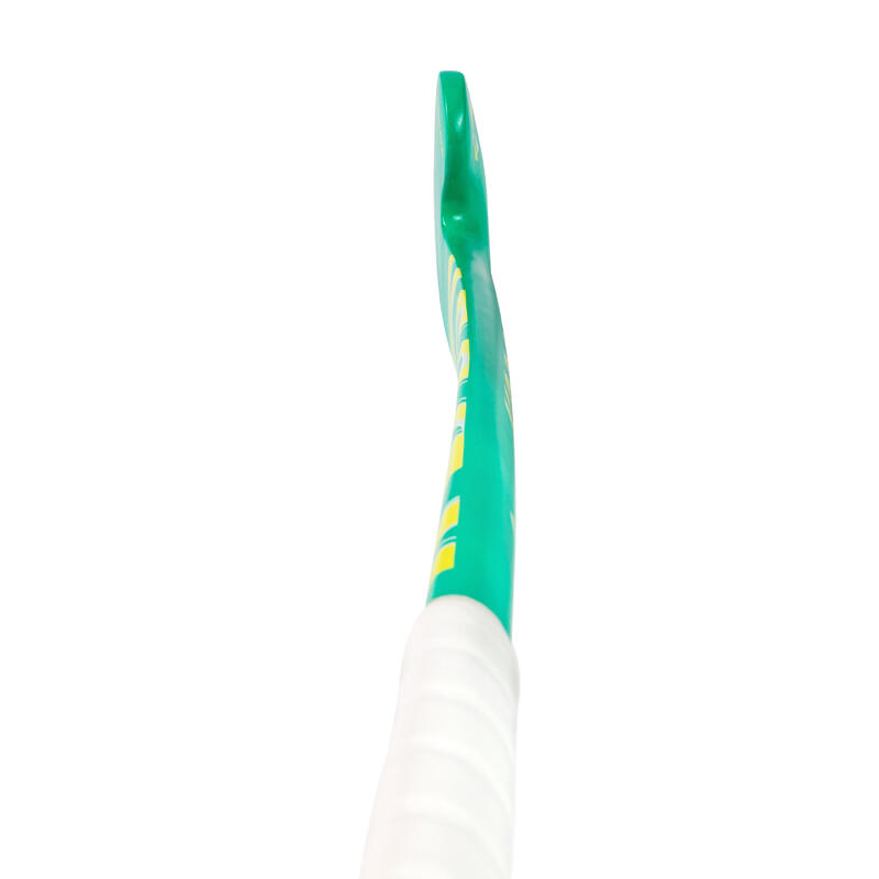 Stick de hockey enfant débutant occasionnel bois FH100 vert jaune