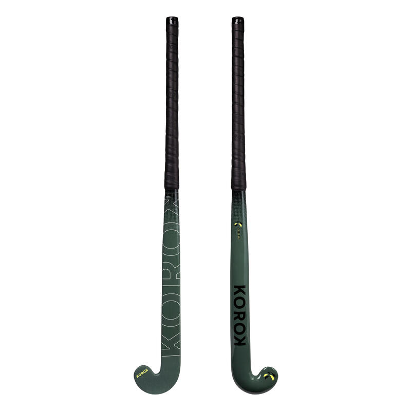 Stick de Hóquei em Campo FH530 Adulto Nível Intermédio Mid Bow 30% de Carbono Caqui Preto