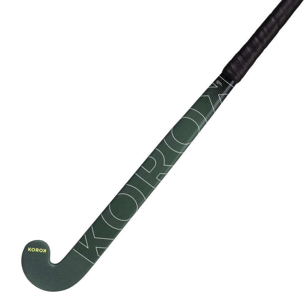 Hokejka FH530 na pozemný hokej pre pokročilých s 30 % karbónu kaki-čierna