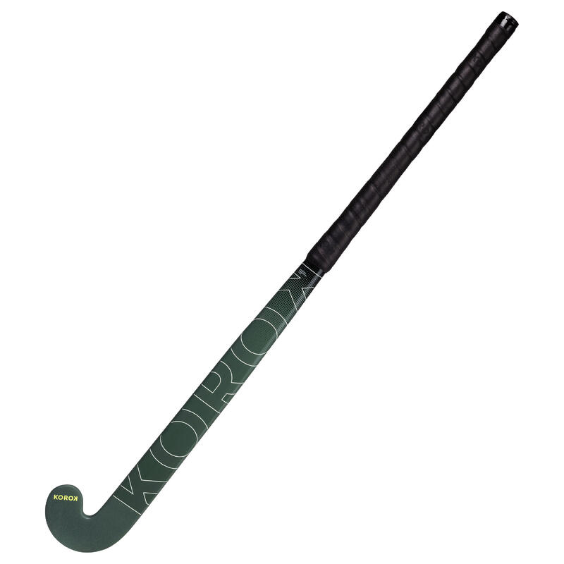 Stick de hockey sur gazon adulte confirmé mid bow 30% carbone FH530 kaki noir