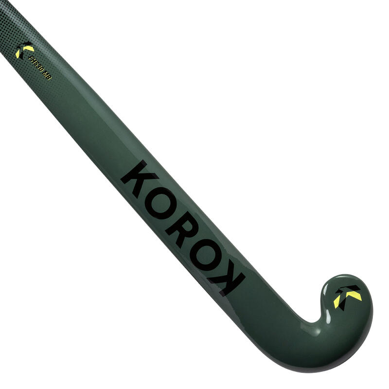 Stick de Hóquei em Campo FH530 Adulto Nível Intermédio Mid Bow 30% de Carbono Caqui Preto