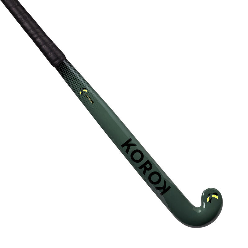 Stick de hockey sur gazon adulte confirmé mid bow 30% carbone FH530 kaki noir