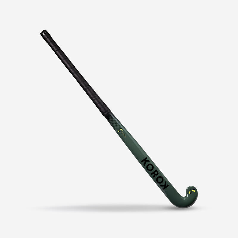 Hockeystick voor gevorderde volwassenen mid bow 30% carbon FH530 kaki zwart