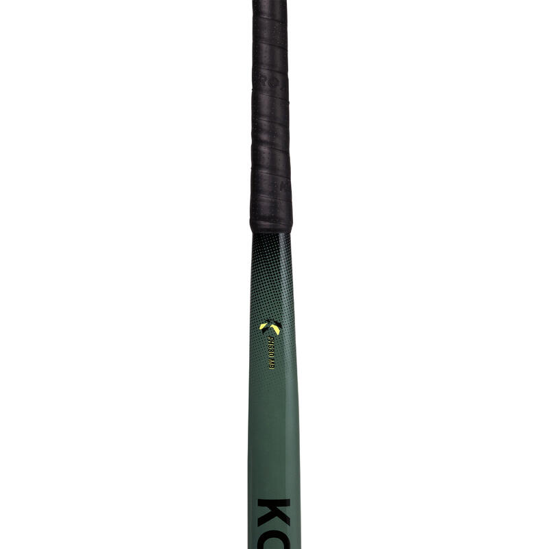 Stick de Hóquei em Campo FH530 Adulto Nível Intermédio Mid Bow 30% de Carbono Caqui Preto