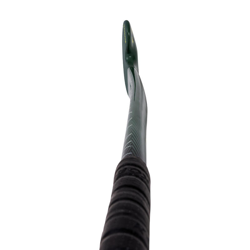 Stick de Hóquei em Campo FH530 Adulto Nível Intermédio Mid Bow 30% de Carbono Caqui Preto