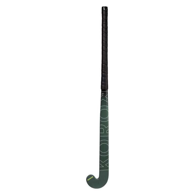Stick de hockey sur gazon adulte confirmé mid bow 30% carbone FH530 kaki noir