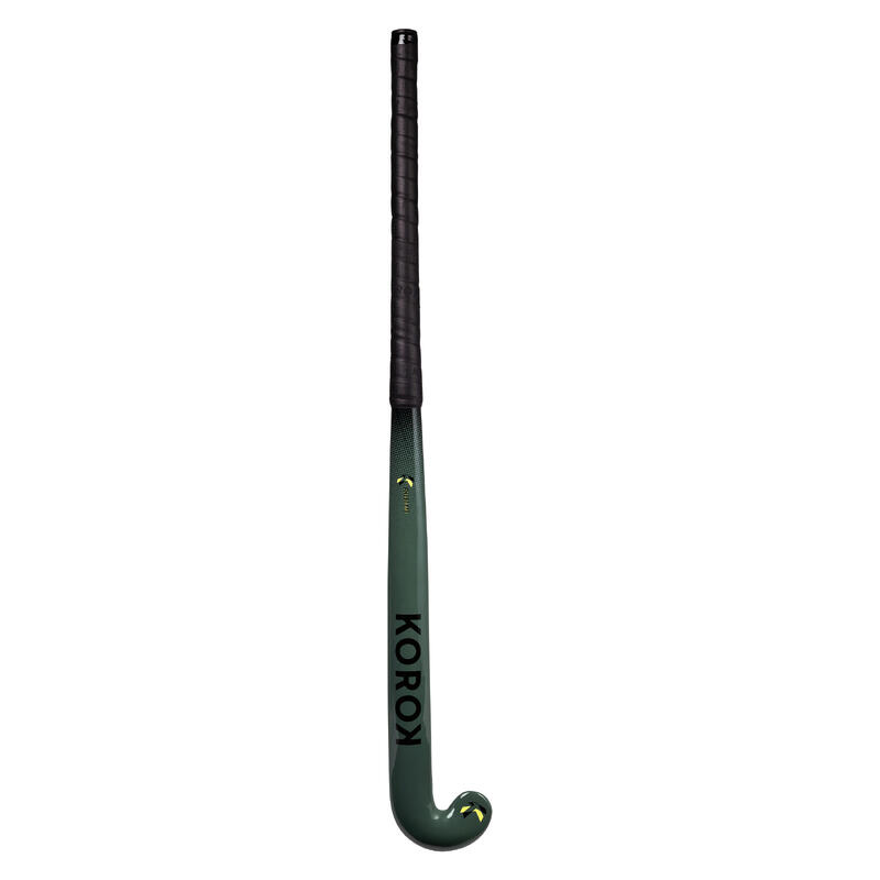 Hockeystick voor gevorderde volwassenen mid bow 30% carbon FH530 kaki zwart