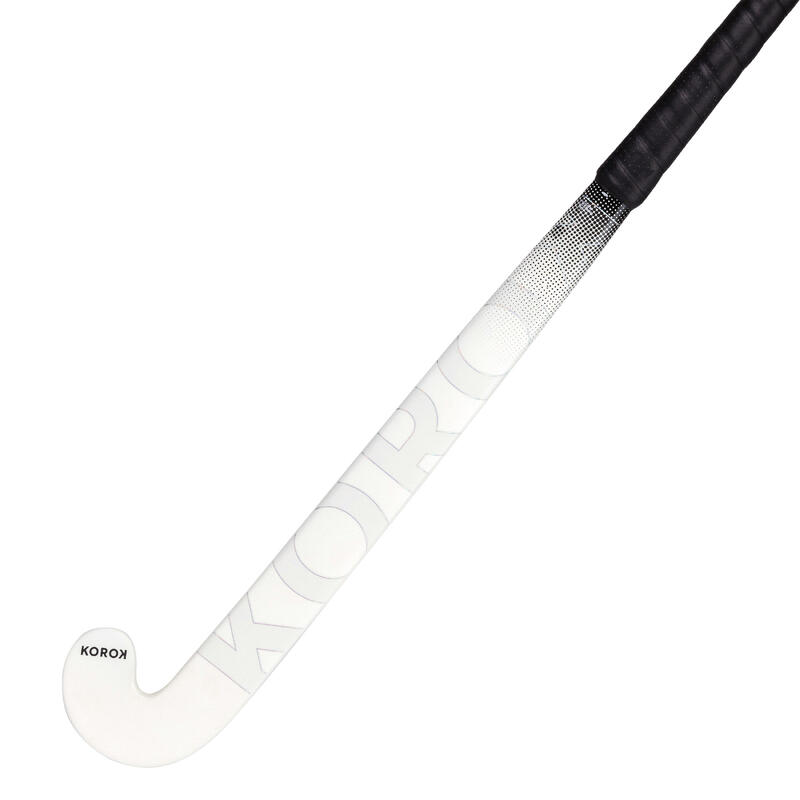 Stick de hockey sur gazon adulte confirmé mid bow 30% carbone fh530 blanc noir