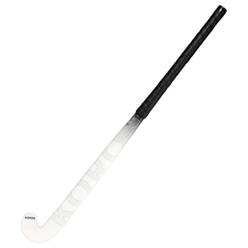 Stick de hockey sur gazon adulte confirmé mid bow 30% carbone fh530 blanc noir